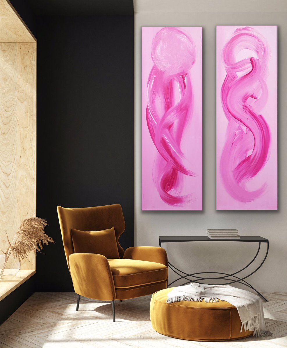 michellestrbich's tweet photo. Title: “Pure Love” original acrylic on canvas, (12”x36” each diptych).

Inspired by the existence of true love. #artbymichellestrbich https://t.co/T1UjT2Ahwy