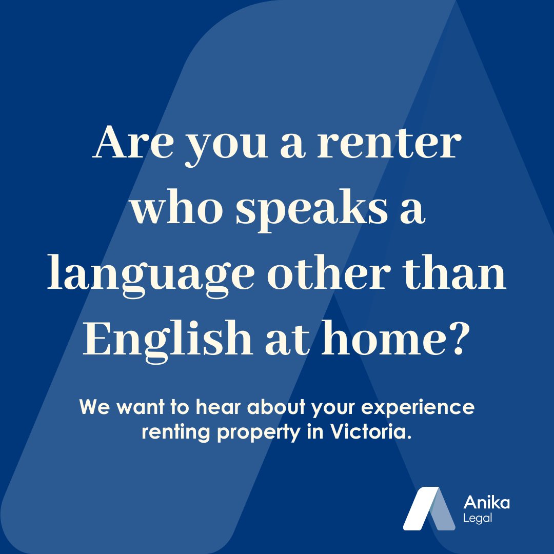 We're hoping to interview renters who speak a language other than English at home about their experience renting property in Victoria. Participants will receive a $50 gift card for their time. Register here - forms.gle/yhaEhyJxFFdoAB…