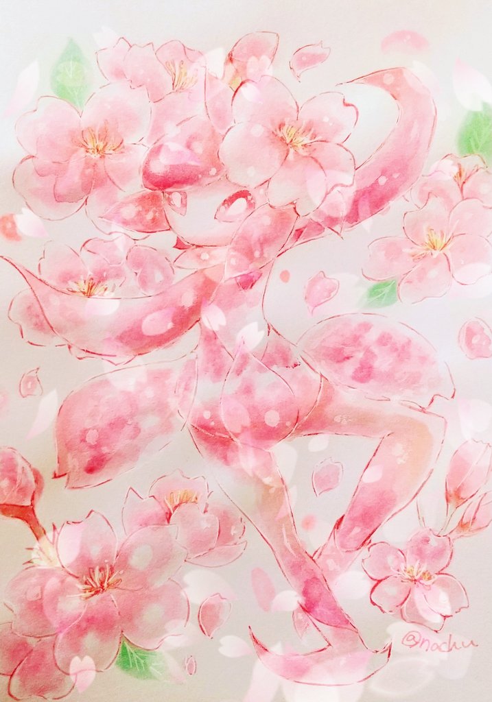 ポケモン「はなびらのまい
桜色のヒスイドレディアちゃん🌸

#春色ポケモン 」|なちゅ🌸のイラスト