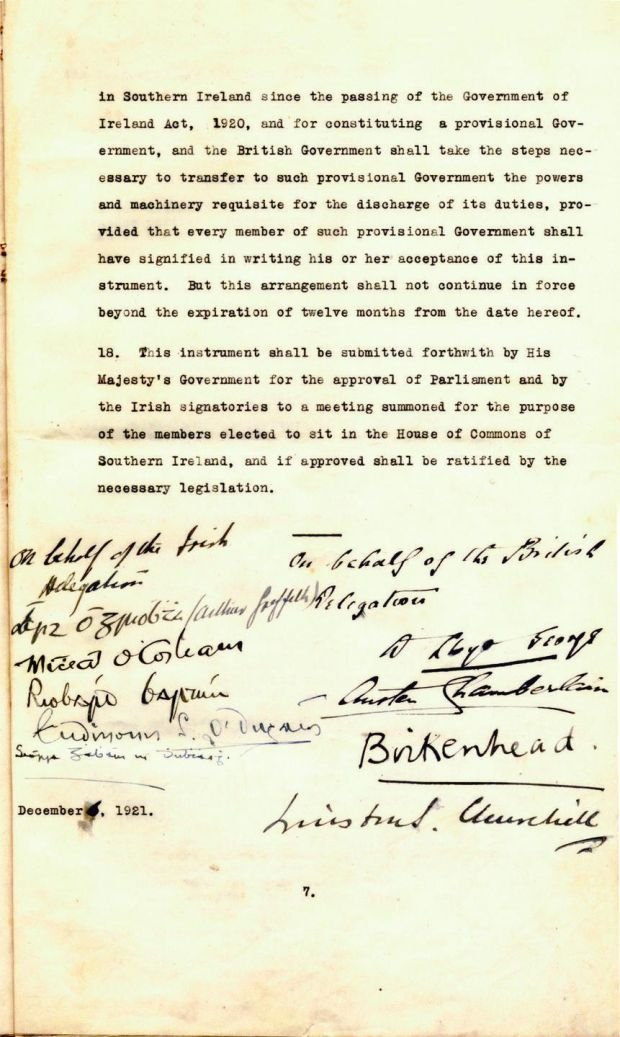 The Irish Free State Act is passed by the British Parliament and given Royal Assent, which brings force of law to the Anglo-Irish Treaty, which was signed December of last year: