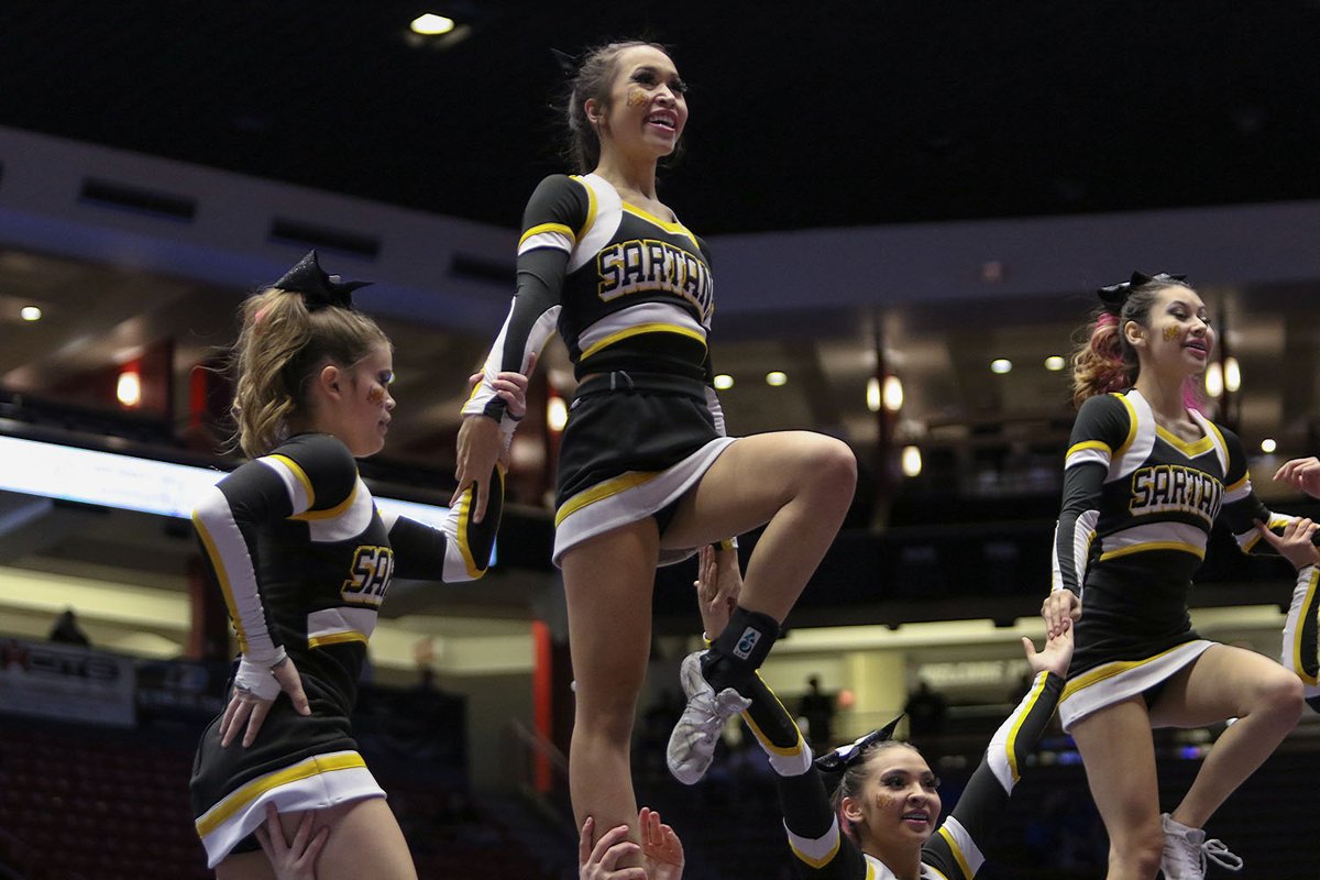 SartanX's tweet photo. #SPXCheer put on two great performances at state and so many more throughout the year! Thanks for always repping the black and gold! Gallery at https://t.co/b0Kfuula9Y. #SPXAthletics https://t.co/XOxOdL12F4