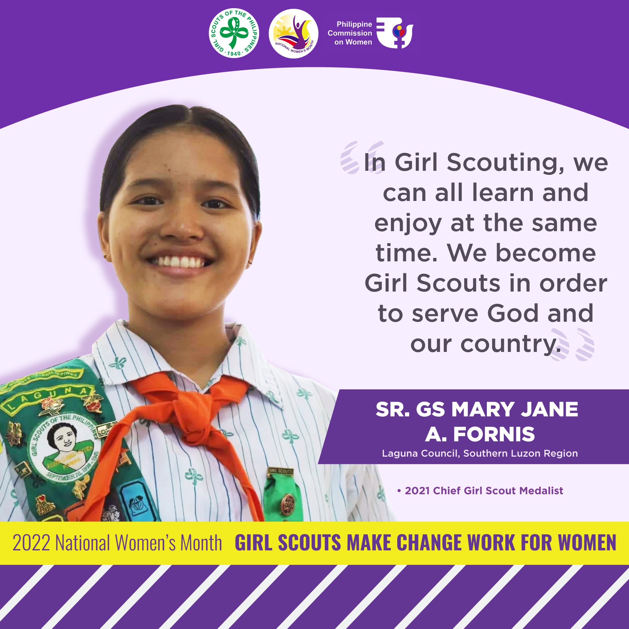 Girl Scouts of the Philippines on Twitter "💜GIRL SCOUTS MAKE CHANGE FOR WOMEN💚 In celebration