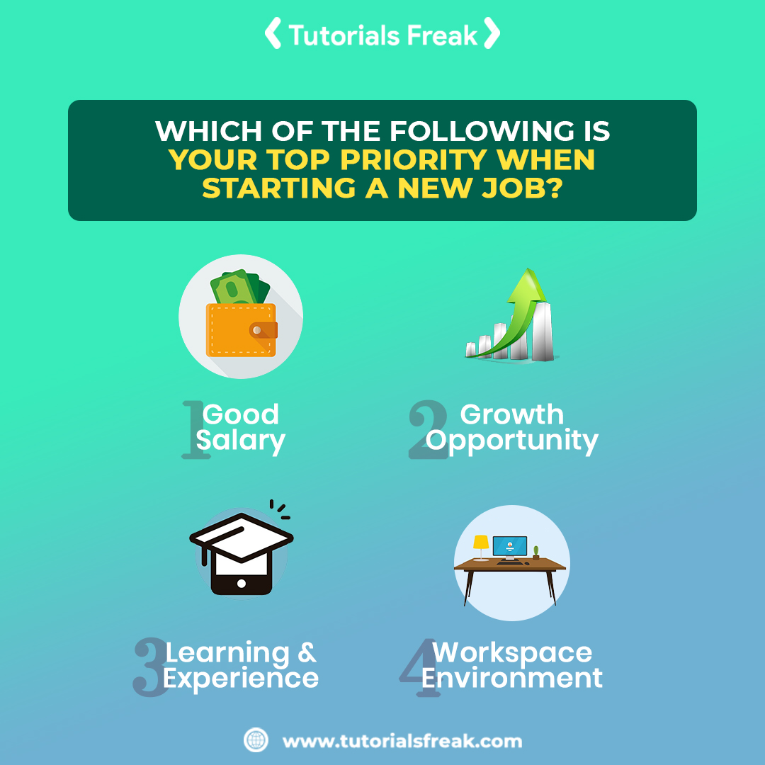 TutorialsFreak's tweet image. Prioritizing one aim above another is sometimes necessary! 💯
Check out this post and let us know what you think.❗
Visit our Website Now!🌐
tutorialsfreak.com 👨💻
.
.
#growthopportunities #learning #jobexperience #workspaces #workspaceenvironment #jobpriority