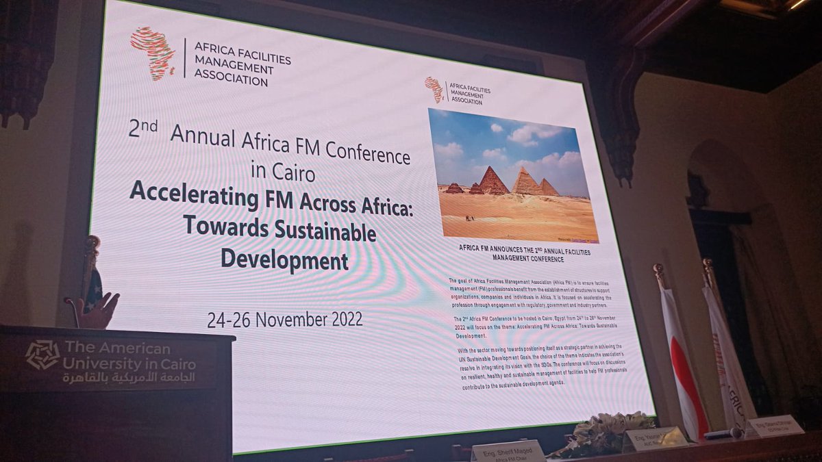 The 27th of March was the official launch of EGYFMA and the signing of MOU with Africa FM for the Conference in Cairo on the 24th and 25th of November 2022.  The focus of the theme is: Accelerating FM Across Africa: Towards Sustainable Development. 
#AfricaFm,  #EGYFMA,  #FM.