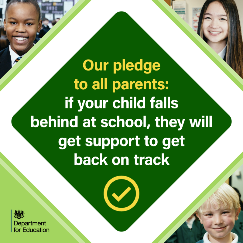 educationgovuk's tweet photo. Today we’re making a pledge to all parents: if your child falls behind in English or maths, they will get the right support to help them get back on track.

Our new Schools White Paper will raise standards and attainment for pupils.

Here are some of the key things to know: