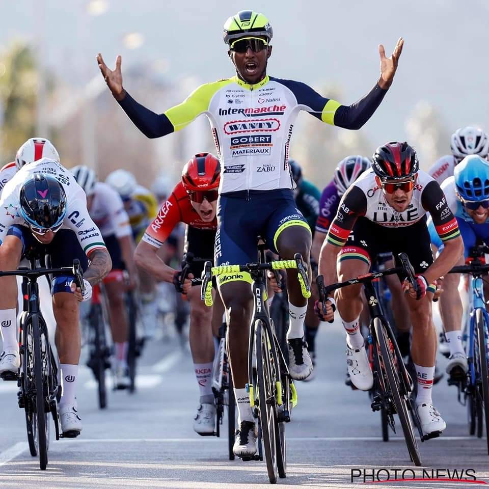 Ghirmai2Abraham's tweet photo. What a sprint!!!! 

#BINIAMGIRMAY Made a history in Belgium.....Congratulations #Eritrea!!                                  
#EritreaPrevails 
#cycling #UCI #eritreancyclists #AfricanCycling  #AfricanCyclists https://t.co/chuon9krIm