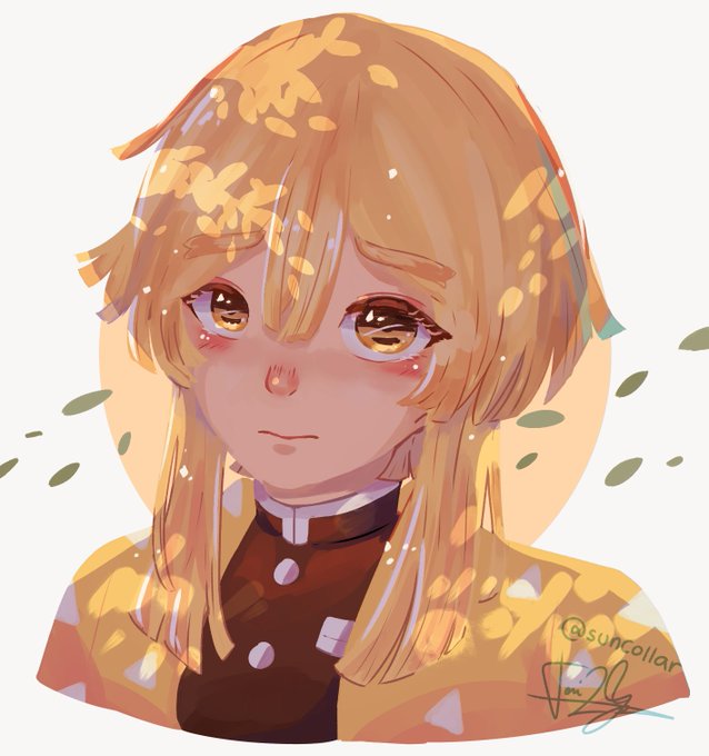 peach 🪷 🏳️‍🌈 (commissions open!!)さんがTwitterに投稿した我妻善逸(鬼滅の刃)のイラスト。