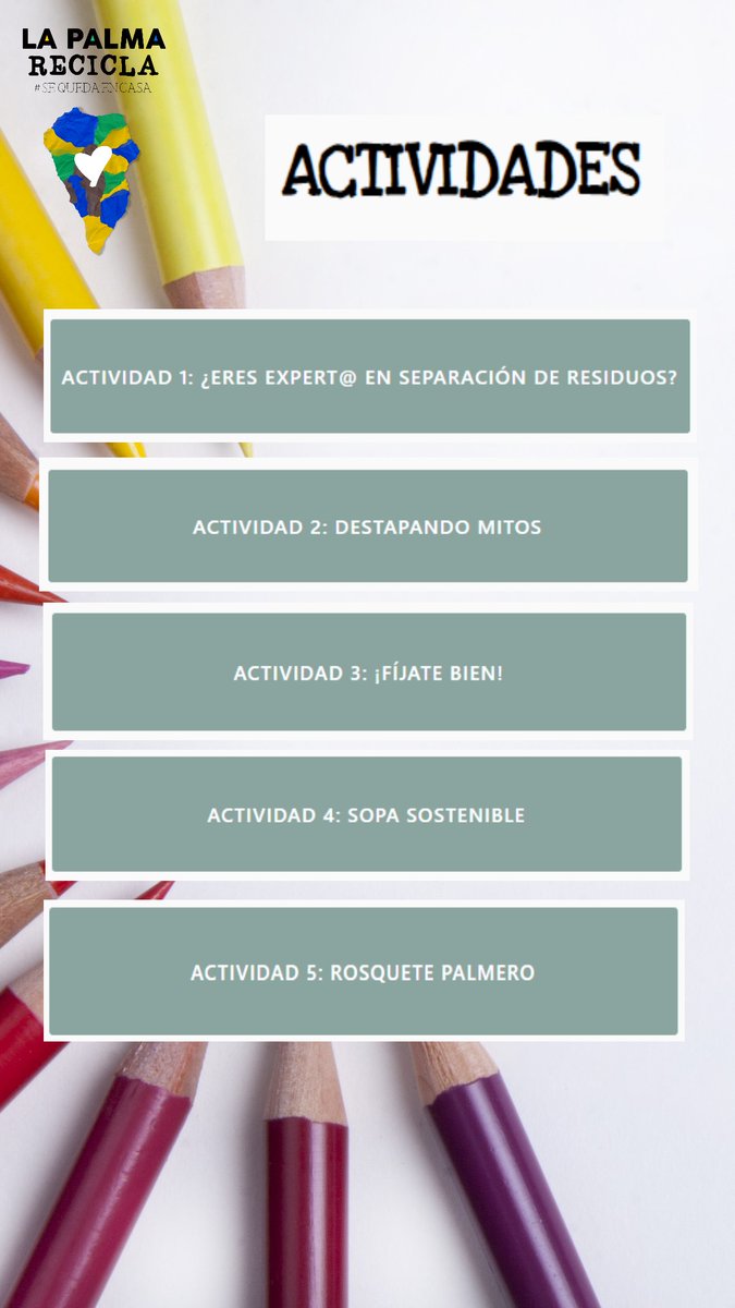 canariasrecicla's tweet photo. ¿Controlas los ODS o los objetivos de la economía circular? ¡Demuestra que eres un@ expert@ en sostenibilidad! 
#LaPalmaRecicla #SEQUEDAENCASA, les invita a realizar las actividades que encontrarán en la web https://t.co/gVXXCSp6Fk https://t.co/BuiD3HP60m