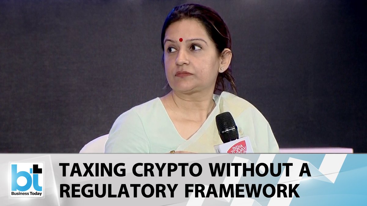 business_today's tweet photo. Is taxing crypto in the absence of a legal framework right? Shiv Sena, MP, Priyanka Chaturvedi expresses her view on the issue in conversation with Exec Director, Business Today, @rahulkanwal. Watch: https://t.co/M5VGVcvJ9z | #BTCryptoConclave #BusinessTodayTV @priyankac19 https://t.co/zwdrsGKTqk