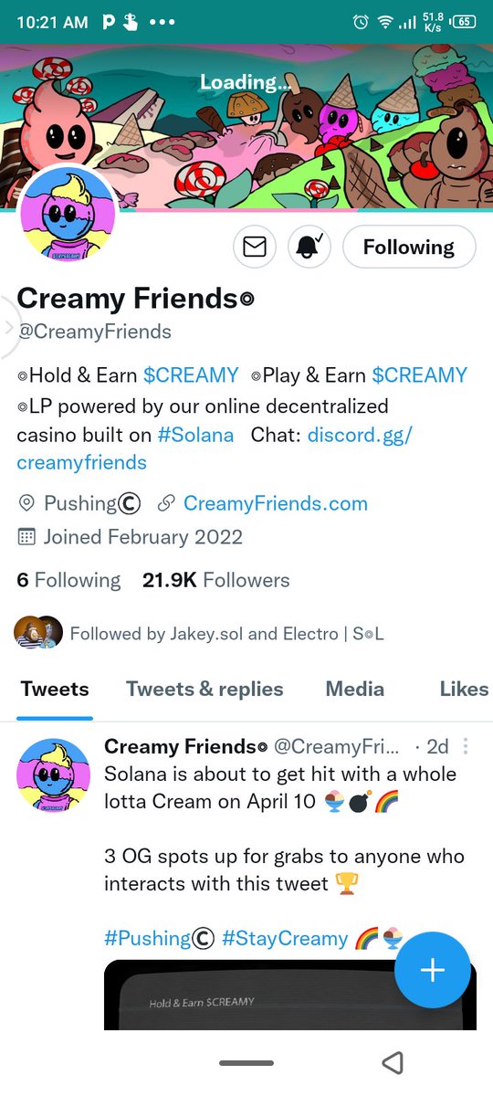 Sl1meB0x's tweet photo. Hey Guys! Don't leave it just join and rush into it 
@CreamyFriends 
An amazing project🚀🚀🚀 https://t.co/8QOS5AENI6