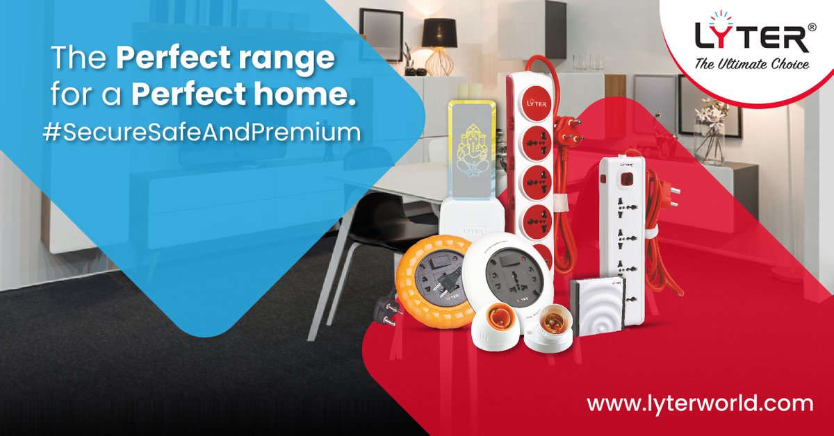thelyterworld's tweet photo. #SecureSafeAndPremium β Give your home the perfect electrical overhaul with Lyterβs premium array of #electricalproducts.
Experience utmost convenience with #Lyter β the #perfectchoice for your home!
π: https://t.co/J88jMEoHLo
βοΈ: +91-9833623624 https://t.co/CoV46Rq2Id