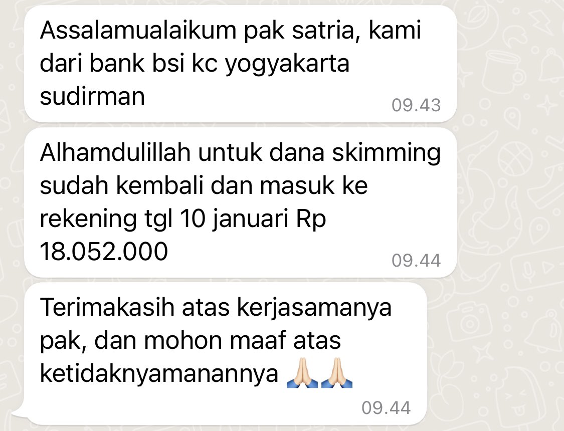 Mahardhika_Ais's tweet photo. Pengalaman kena ATM Skimming dan cara biar duitnya balik. 

Berhubung akhir-akhir ini sering banget liat thread korban uang hilang, aku jadi pengen sharing pengalaman waktu aku jadi korban skimming Desember 2021 lalu. https://t.co/wxEnX4WLIS