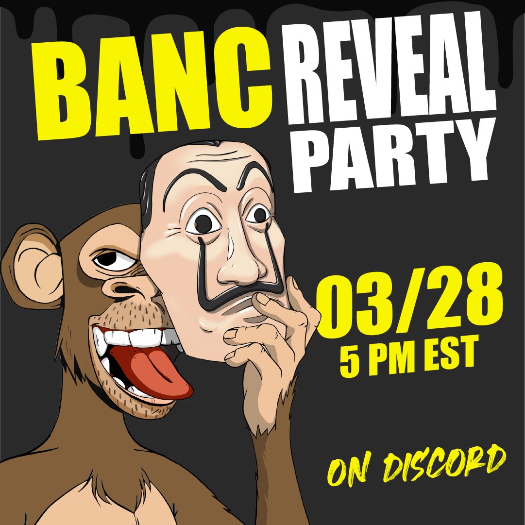 BadassApeNC's tweet photo. TODAY 5PM EST on Discord &amp; Open Sea! 🔥🍌
#BANC #BANCNFT #NFT #NfTs #NFTCommunity https://t.co/R8xRsDZOZ9