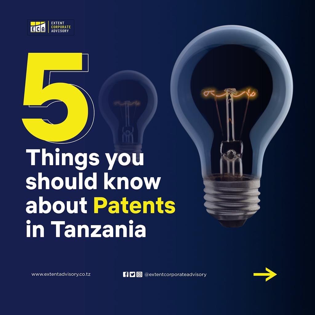 AdvisoryExtent's tweet photo. On this week’s #IPShortSlides, we draw your attention to five (5) things you should know about Patents in Tanzania in relation to ownership, patentability and duration of protection. https://t.co/HE7oL9eDBu
