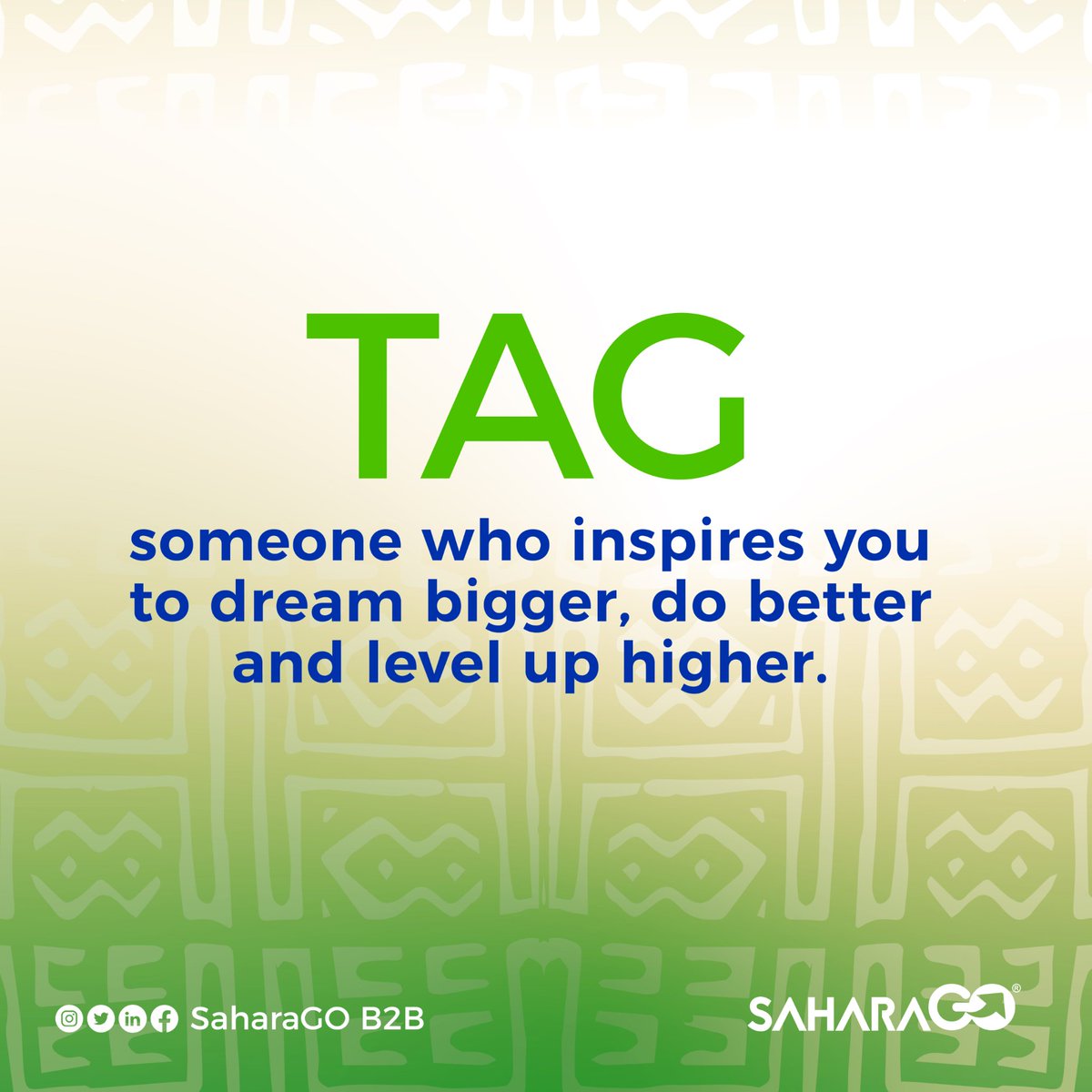 SAHARAGOB2B's tweet photo. Tag your favourite business person. Let's go Africa. https://t.co/ukWPxLkcew