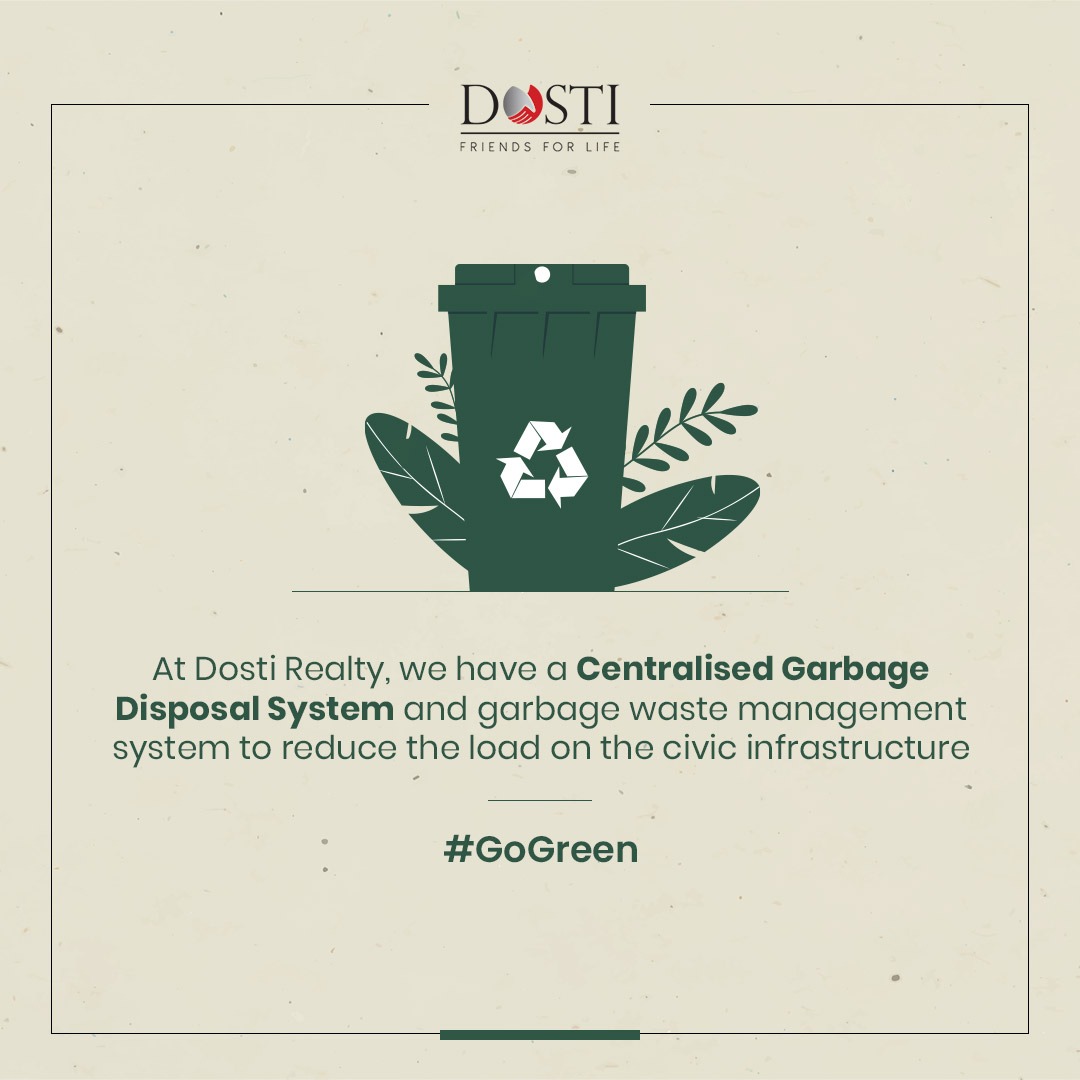 DostiRealty's tweet photo. At Dosti Realty, we have a Centralised Garbage Disposal System and garbage waste management system to reduce the load on the civic infrastructure.
#DostiRealty #Dosti #GoGreen #GreenFeatures #GreenLifestyle #GarbageDisposableSystem #WasteManagement #CleanAir #Pollution https://t.co/SkT6TpPps7