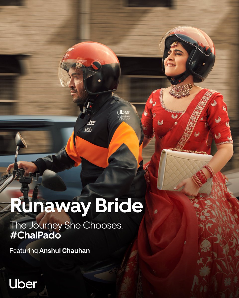 A bride who made a vow... to herself. Watch how a quick trip takes her to a greater dream, in the Runaway Bride film here: bit.ly/3wJchA2 . #ChalPado #GoGetIt #UberMoto

Ft. <a href="/anshul14chauhan/">anshul chauhan</a>