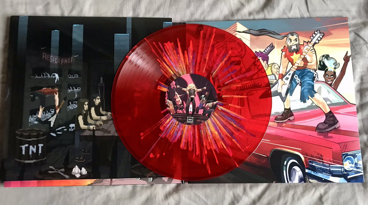 After a looong wait I finally received the @headbang_club special edition 3 vinyls pack and LOOK AT THIS INCREDIBLE STUFF I first discover the demo of the game at #ToulouseGameShow, YEARS ago, at its very beginning, and now completed it many times and even got the collector 💿