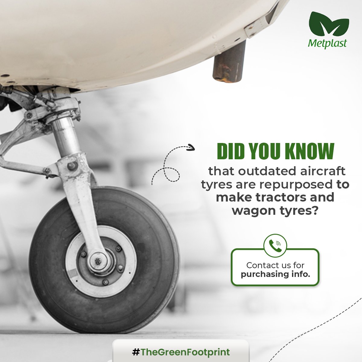 MetplastTrading's tweet photo. #AircraftTyres are premium quality tyres. Due to safety protocols, they are discarded within 6 weeks. But, the quality of the tire material is not compromised. #Recycling aircraft tyres reduces landfill space, alleviates disease spread, &amp; ensures a cleaner environment.

#Metplast https://t.co/mFgd0ZtiK3