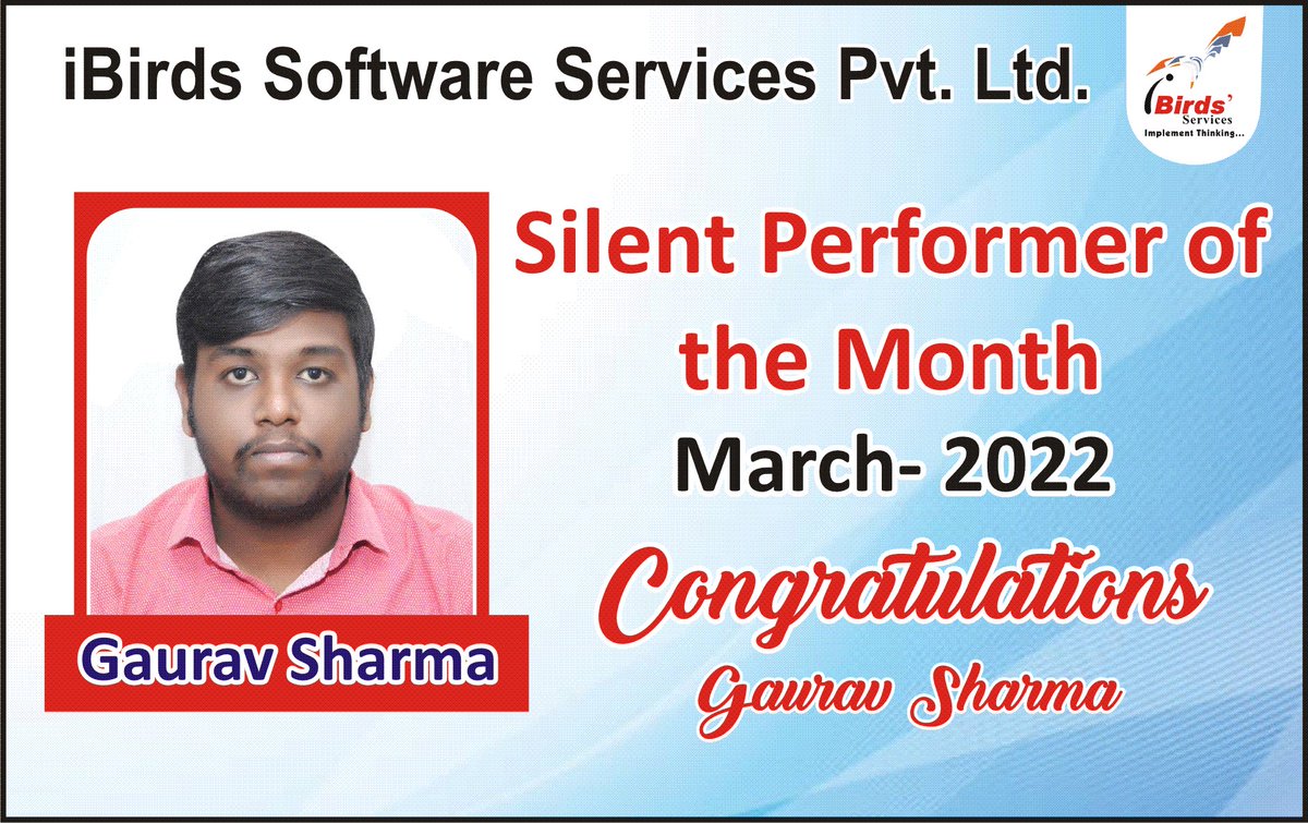 ibirdsservices's tweet photo. Wall Of Appreciation- Mar 2022 

Star Performer- Diksha Agarwal &amp; Charala Jyothsna
Silent Performer- Gaurav Sharma
Best Team- Dilip Bhambhani, Lakshya Verma, shubham sen, Priya Motwani, Tarun Sen 
Helpy Helper- Mohammed Najab https://t.co/TGbWxLhCoQ
