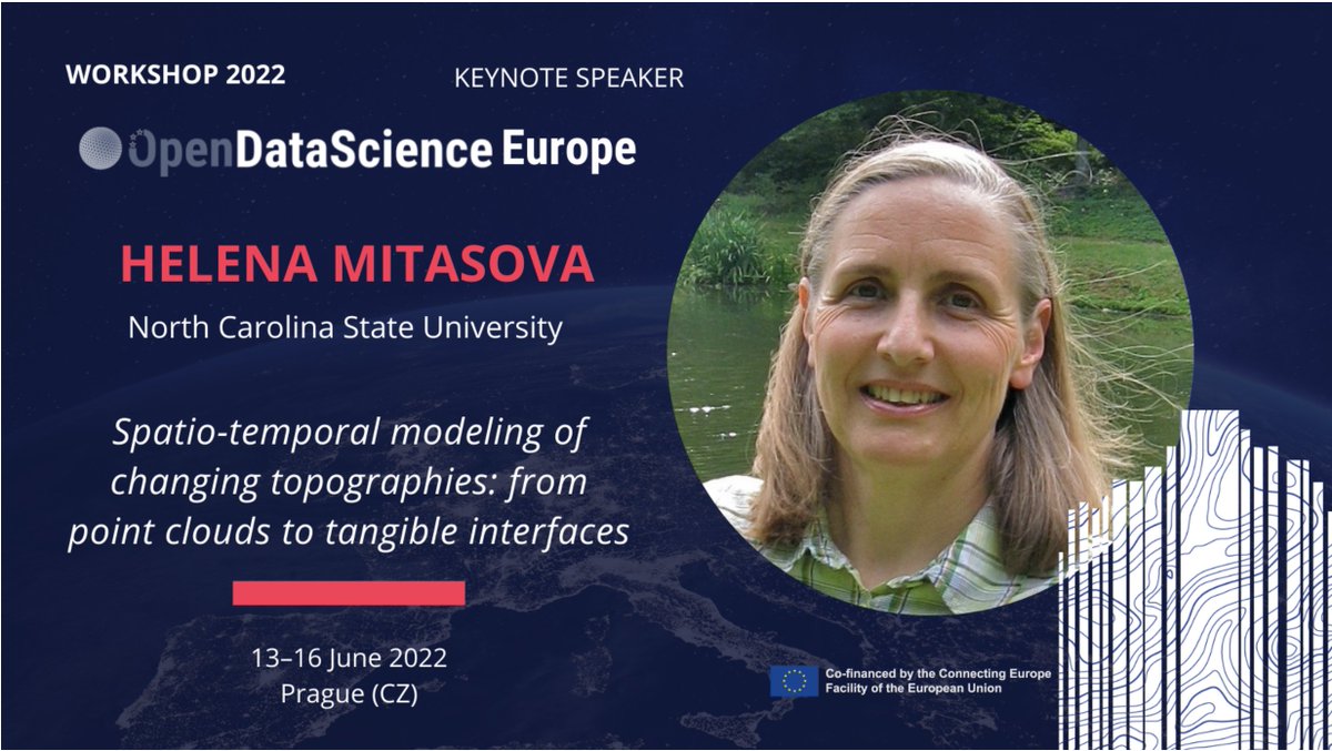 The <a href="/cinea_eu/">CINEA 🇪🇺</a>  #CEFTelecom  #ODSE workshop in Prague, 13-16.06 will host prof. 
Dr. Helena Mitasova from <a href="/NCSUgeospatial/">NC State Center for Geospatial Analytics</a> presenting <a href="/GRASSGIS/">GRASS</a> for processing&amp;viz of multitemporal elevation data.
🌐Abstract submission:1/4 bit.ly/327rIoL
🌐 Info: bit.ly/327rIoL