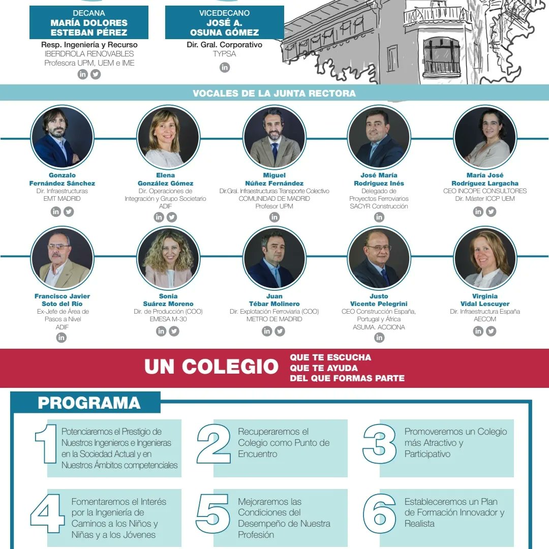 Futuro y Presente de la Ingeniería Española.

Empiezan las votaciones en <a href="/caminosmadrid/">Ing. Caminos Madrid</a>.

Estudiado y analizado el perfil de cada uno de los Candidat@s y su Programa,mi firme Recomendación:

Candidatura Completa de <a href="/lolaestp/">María Dolores Esteban Pérez</a> y José Osuna.

Vota en Enlace:

sive.ciccp.es/election/149/p…