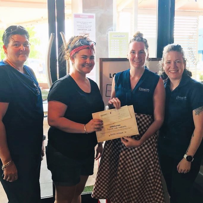 Our Townsville team was happy to receive a $600 donation from @grilldburgers Willows in Thuringowa as part of their Local Matters program!