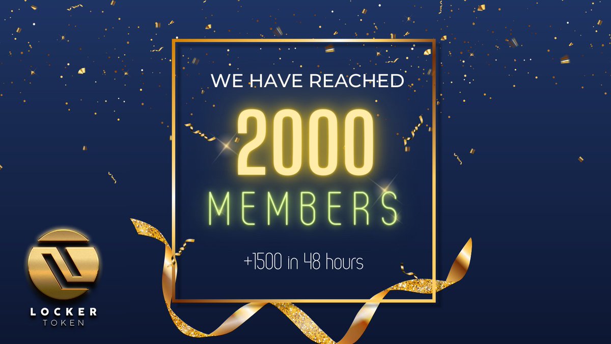 We have reached 2000 Members in our Telegram Community. 1500 joined in the last 48 hours 🚀

The hype is real, launch today 🥳

👇
Join: t.me/LockerToken_Ch…

#ETH #Uniswap #IDO