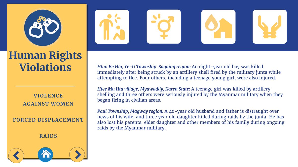 NDBurma's tweet photo. ASEAN has failed to hold the Myanmar junta accountable for widespread #HRVs. As the numbers of those killed, injured &amp; detained rises, the world's silence and lack of actions speaks volumes. Pressure must remain for change &amp; accountability.
Weekly Update🖱️https://t.co/HSWWERmFHM https://t.co/N6KLv82XY2