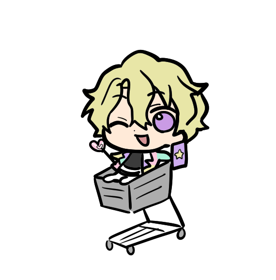 1boy male focus one eye closed chibi solo blonde hair smile  illustration images