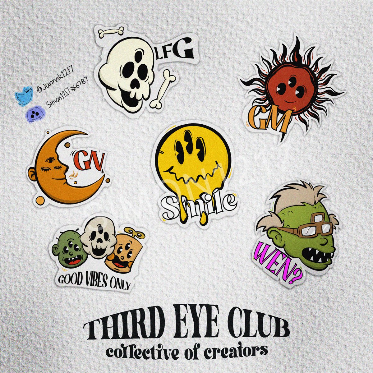 junnak1217's tweet photo. @thirdeyeclubnft Had fun with this sticker contest :)
Hope u guys like it!♥️
(PNG files also ready to be selected👀)
#TECstickers #BlueChipNFT #stickercontest https://t.co/W0zuTIq1jm