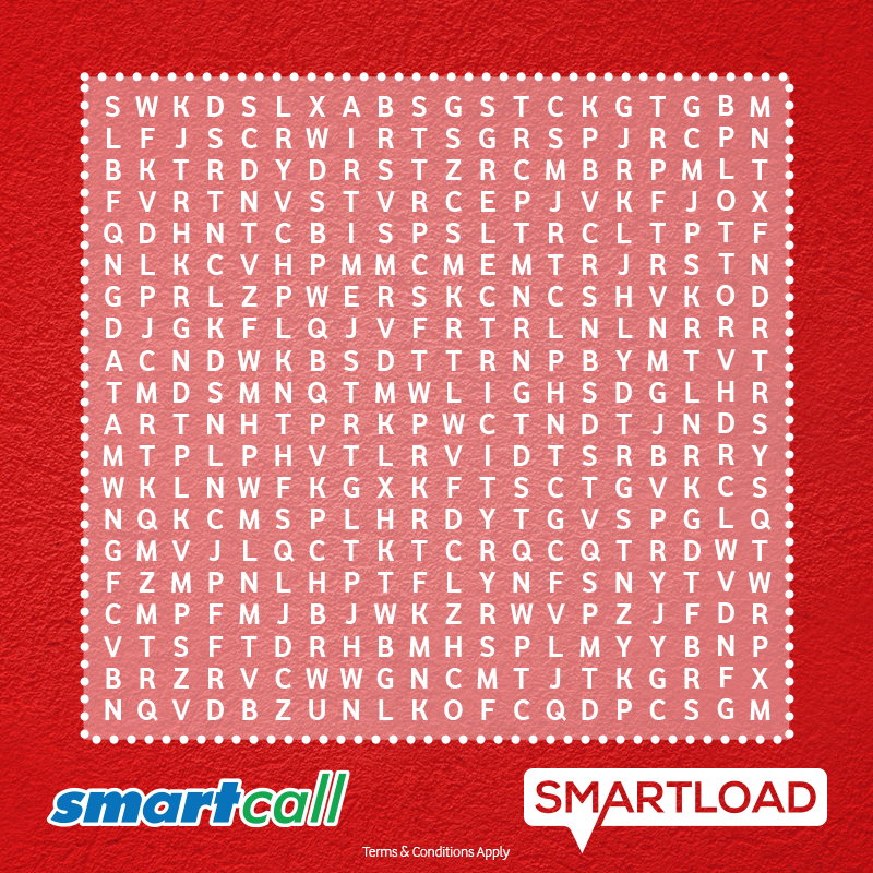 Time to WIN! Let's see who can find the hidden words for a chance to WIN a share of R250 airtime!

#SmartcallWin #Smartclub