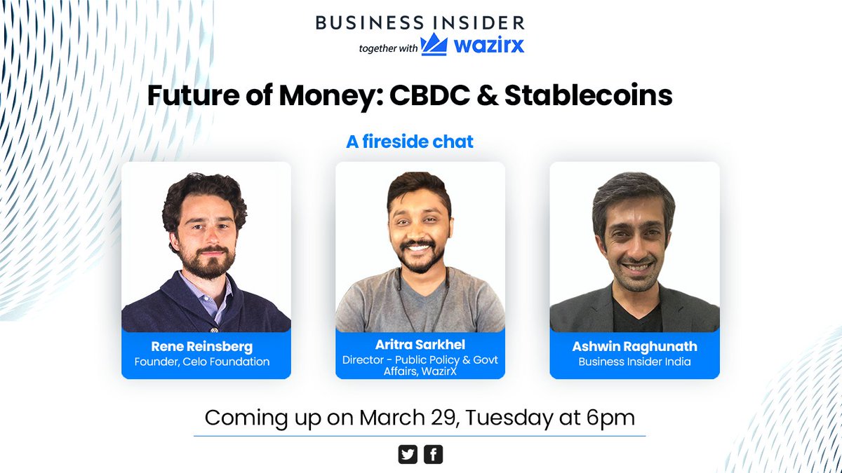 BiIndia's tweet photo. Technology is redefining the concept of money. From CBDCs to stable digital currencies - find out all you need to know about innovations that are reshaping finance. Fireside chat with @followrene of Celo and @Aritra_7 of @WazirXIndia on March 29, 6PM - right here on @BiIndia. https://t.co/SJaMckBXI1