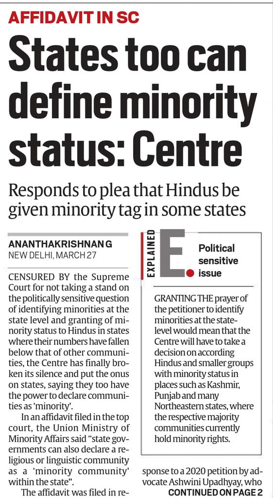 oma_salam's tweet photo. While maintaining a full-scale @MOMAIndia under @naqvimukhtar this move from the BJP govt is self-contradictory &amp; mischievous. States in India were carved along linguistic lines &amp; religion is beyond such political borders. Religion should be considered only on a pan-India basis. https://t.co/UurOVn6RuD
