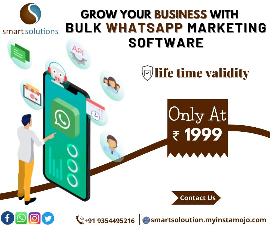 wp_software's tweet photo. *Ever thought of software that could help you to gather a massive audience for your business? We, Smart Solutions, have the perfect WhatsApp Marketing Software that can make it possible. What’s more? It comes with lifetime validity!*
#smartsolutions #whatsappsoftware https://t.co/2Yg6PXVpoI