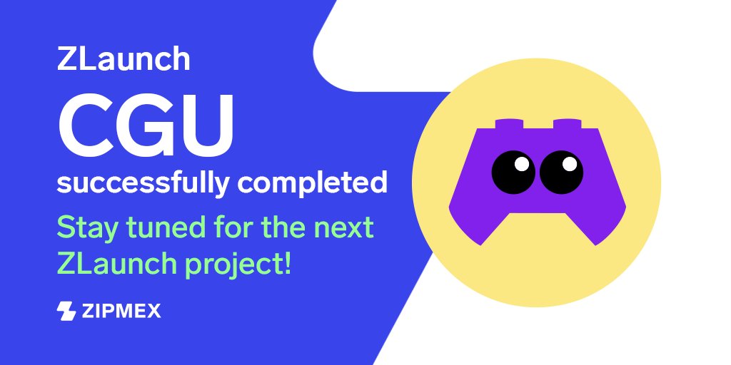 zipmex's tweet photo. ZLaunch’s CGU project pool has successfully completed 🙌
The CGU project pool had a record number of over 10 thousand users participated!
Missed your chance to participate in the CGU project pool? Stay tuned for the next ZLaunch project!
#ZLaunch #Zipmex https://t.co/V20RpPwnpd