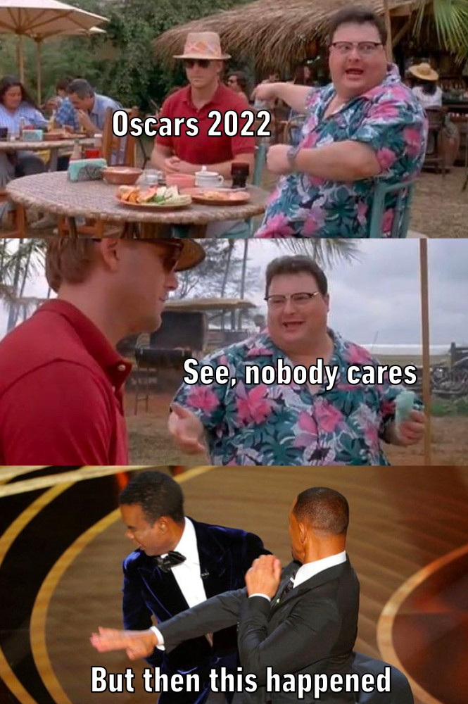 SinFiziO's tweet photo. #Oscars #Oscars2022 #WillSmith #WillAndChris https://t.co/dzE0I75mUg