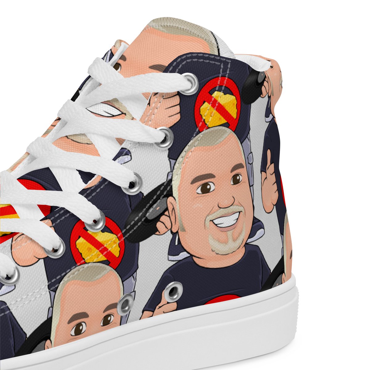 RealUDoIt's tweet photo. No Cheese Records Men’s High Top Canvas Shoes @BigginzOfficial @NoCheeseRecords https://t.co/lhqjbDlGWm