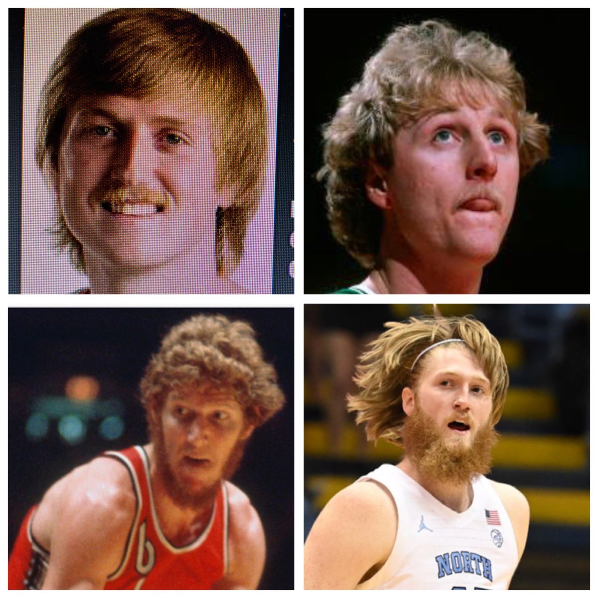 Jake Query's tweet - "Kinda cool how Brady Manek entered college as Larry  Bird and is leaving it as Bill Walton. " - Trendsmap