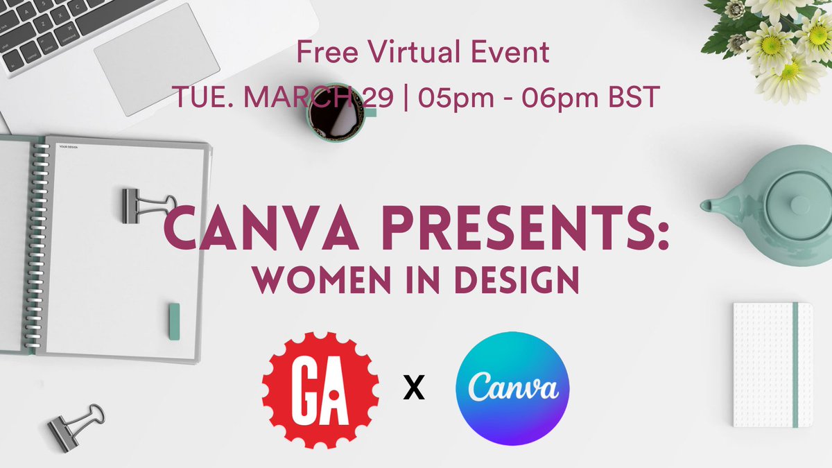 Join us tomorrow in a inspirational event with @canva! Liz Sachs is going to discuss her career and success at Canva. Join us here for FREE! - generalassemb.ly/education/canv…