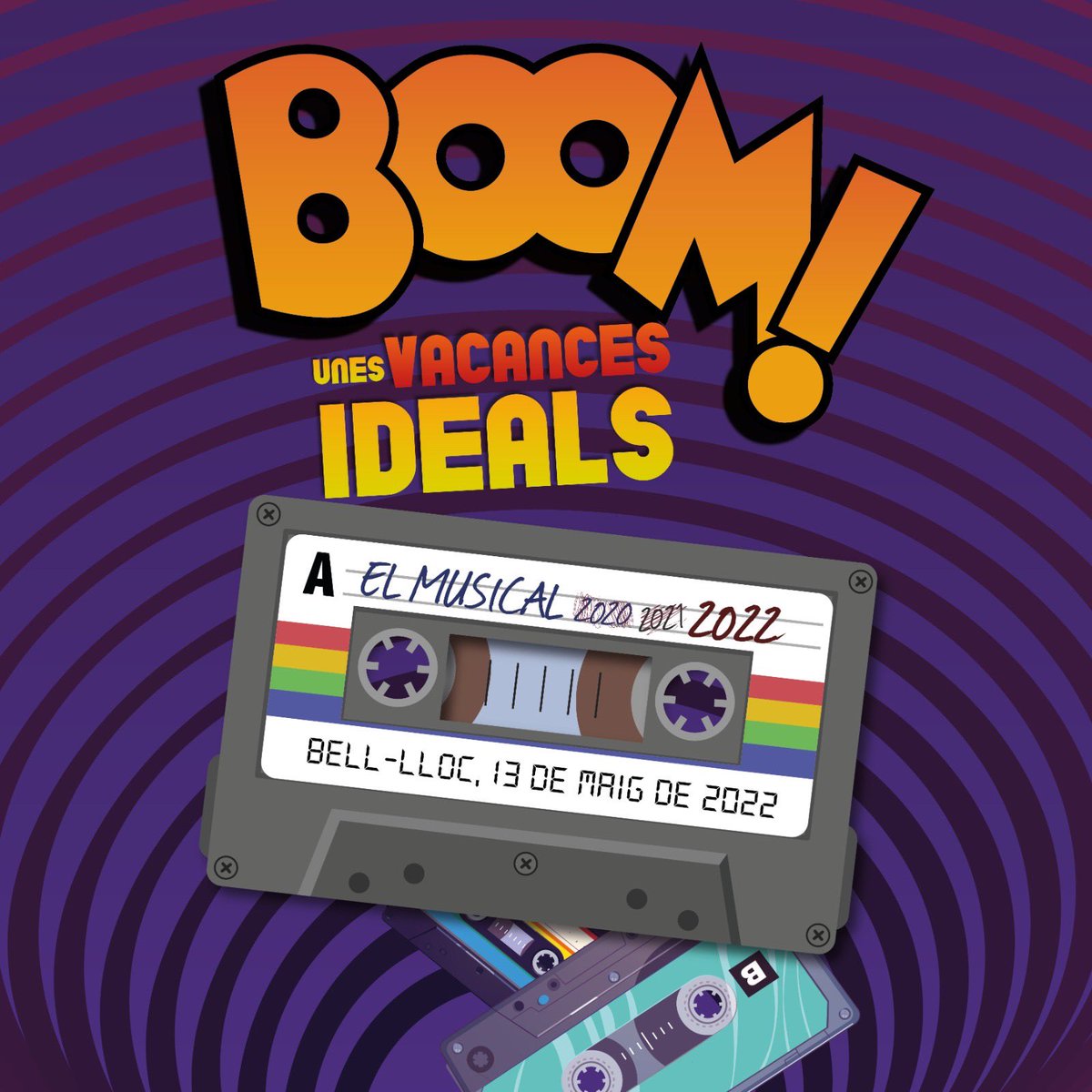 BellLlocdelPla's tweet photo. Us presentem el pòster oficial per al 5è Musical de Bell-lloc: "Boom! Unes vacances ideals". Reserveu-vos el divendres 13 de maig per venir a gaudir-lo. #MusicalBllc https://t.co/tTjj9Njum8