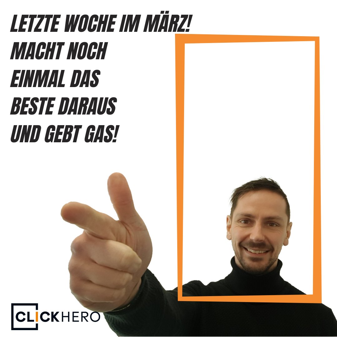 CLICKHEROS's tweet image. Ich hoffe, ihr habt das erste Vierteljahr genutzt, um massiv an euren Zielen zu arbeiten und ins Umsetzen zu kommen. Die Zeit fliegt, also lasst es nicht schleifen. 

#Clickhero #OnlineMarketing #SEO #Zieleumsetzen