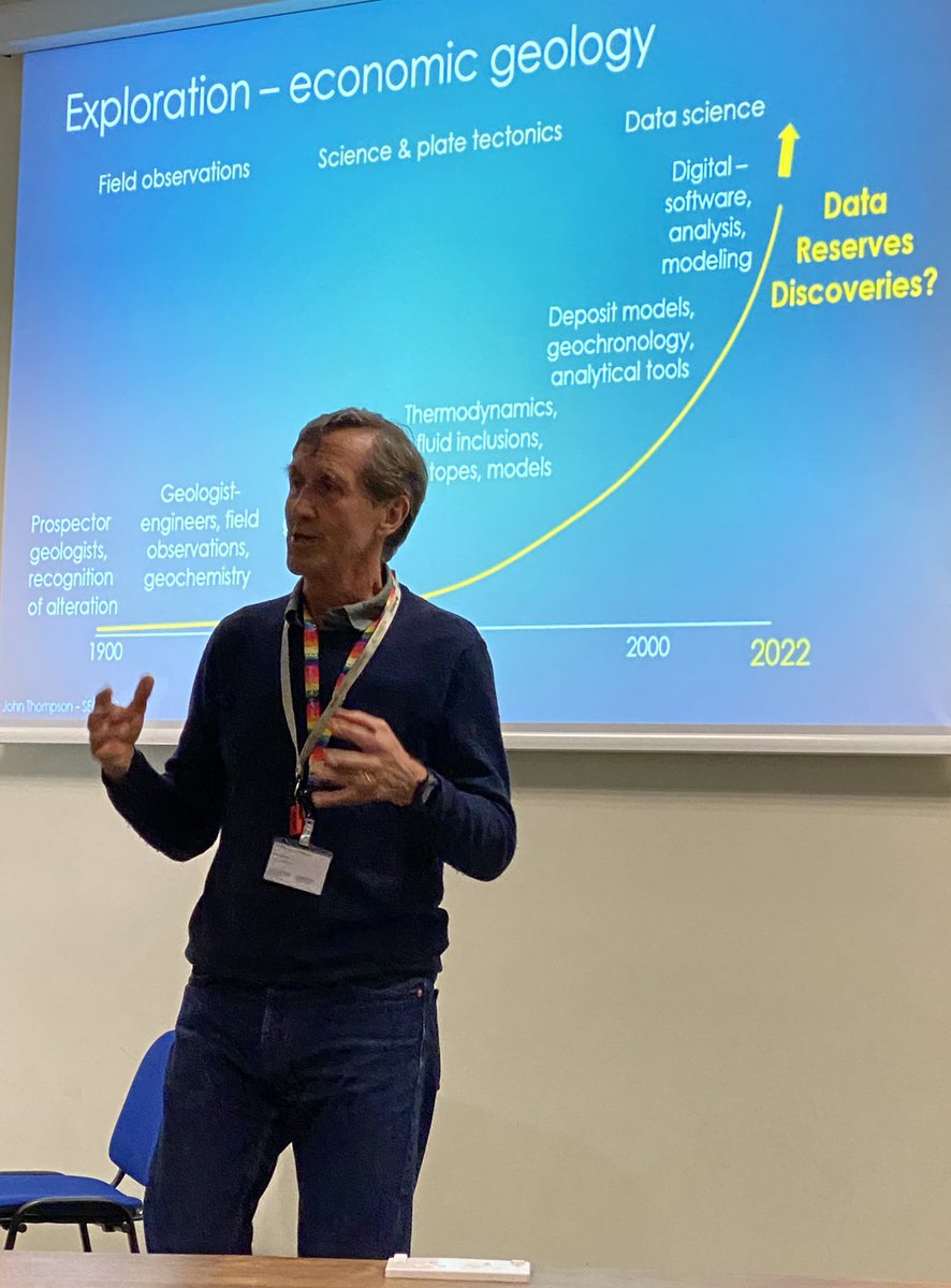 <a href="/BristolSEG/">Bristol SEG Chapter</a> student chapter lecture series - John Thompson giving a grand tour of the last one hundred years of #mining #exploration and the #science of #EconomicGeology. <a href="/SocietyEconGeol/">Society of Economic Geologists</a> #SEG100
