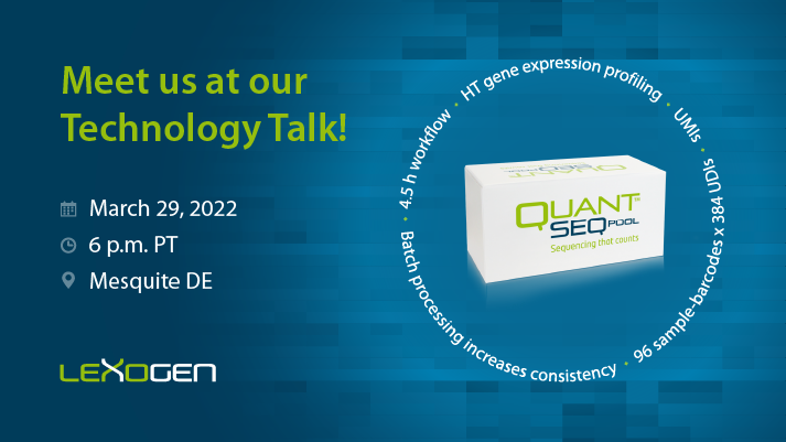 lexogen's tweet photo. Join us March 29 at 6.00 pm at our #TechnologyTalk at #ABRF2022 to find out more about the benefits of scalable multiplexing to simplify your large-scale gene expression profiling studies! Coffee and snacks will be provided! Come by our #Booth107 to say hi. See you! https://t.co/2GKyT4rdhA