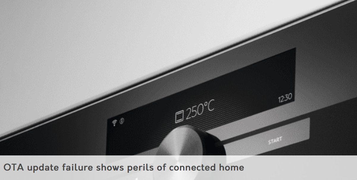'Over The Air' update failure shows perils of connected home
eenewseurope.com/en/ota-update-…

<a href="/Electrolux/">Electrolux Group</a> #homeautomation #updates #consumers #embedded #Security