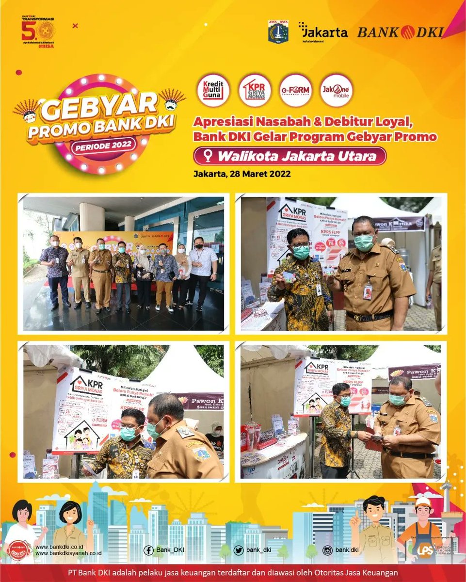 bankjakarta_'s tweet photo. Apresiasi Nasabah dan Debitur Loyal, Bank DKI Gelar Gebyar Promo

Dalam rangka meningkatkan silaturahmi dan komunikasi dengan nasabah dan debitur, Bank DKI menggelar program Gebyar Promo yang dilaksanakan di 2 lokasi.

#BankDKI
#BankDKISyariah
#PromoBankDKI
#PemprovDKIJakarta https://t.co/ynnmUJS9Eo