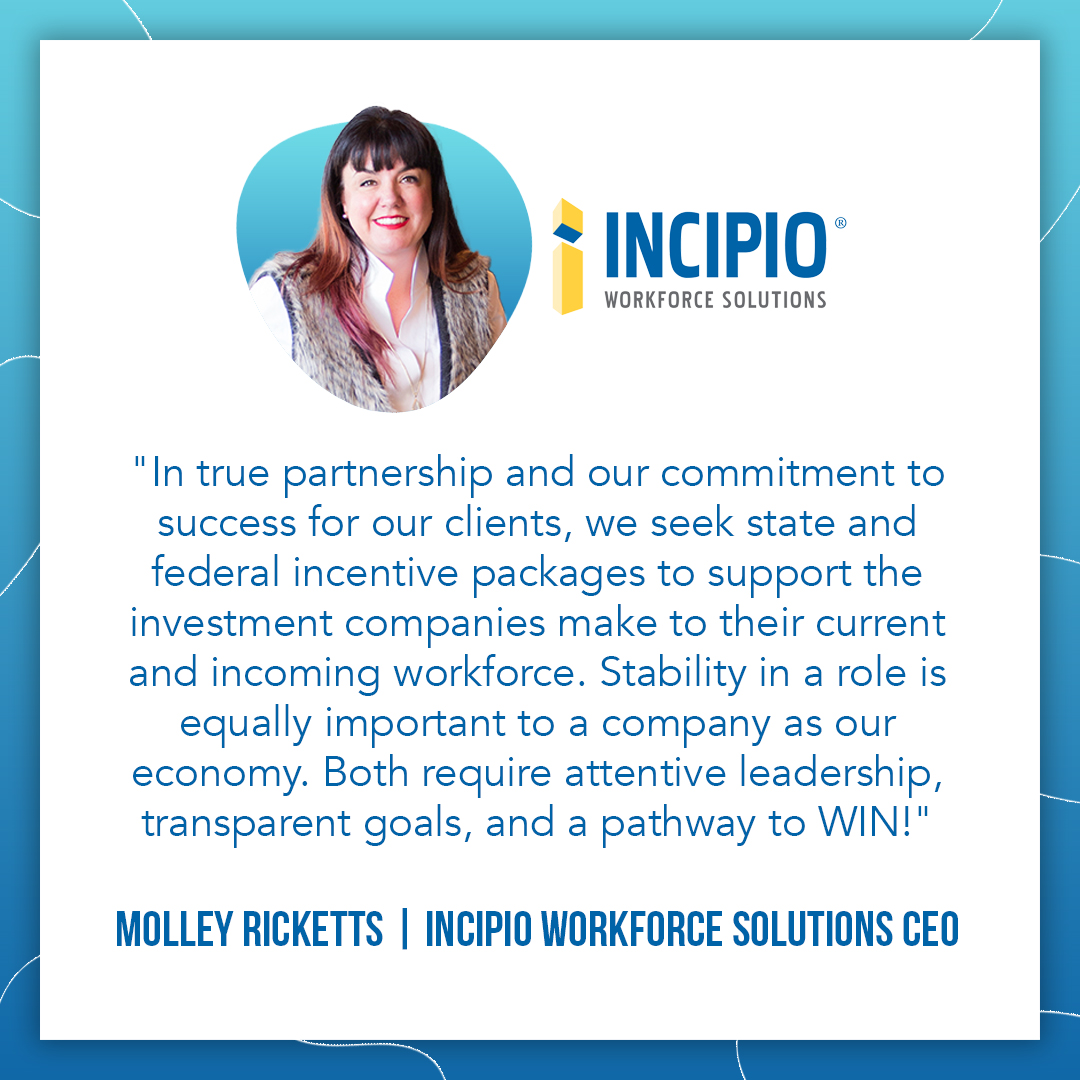 IncipioWorks's tweet image. Our client will receive up to $529,126 in state incentives due to Incipio&apos;s work on this project. This is just one of the ways that we&apos;re helping our clients thrive.
#IncipioWorks #growyourbusinesstoday #positiveworkplace #recruiting #recruitingfirm #careers @MolleyRicketts