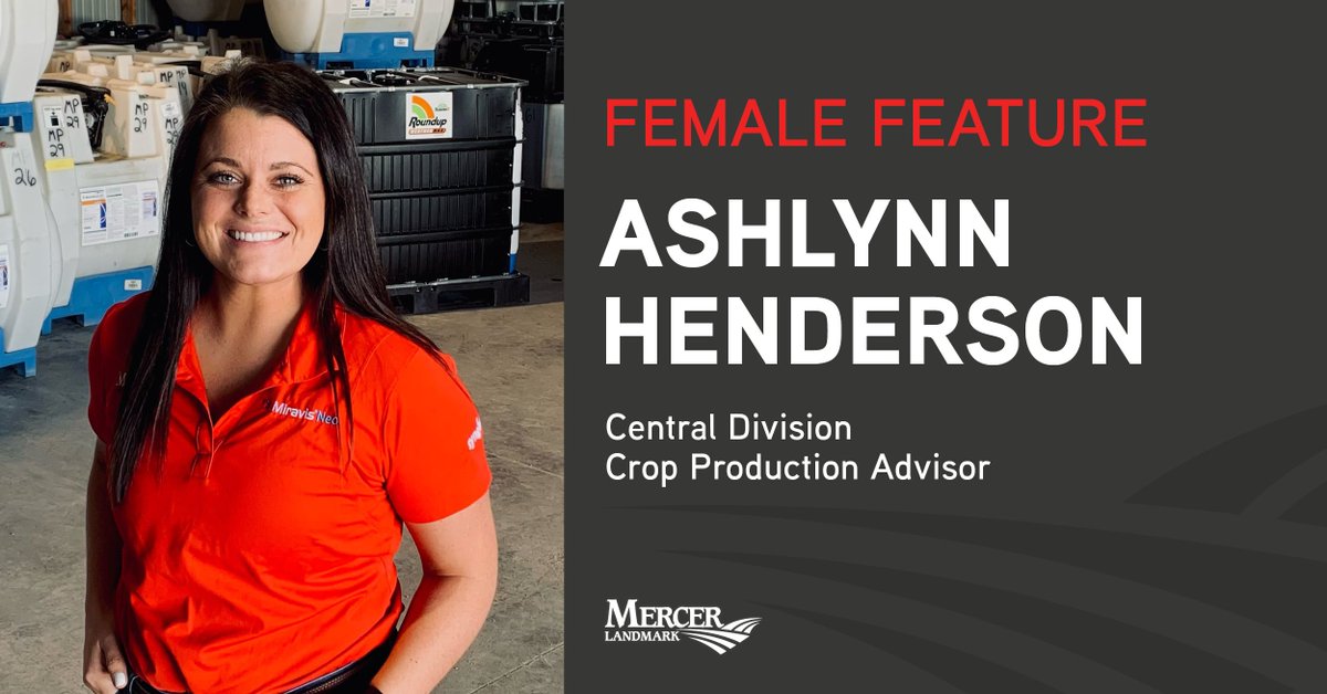 MercerLandmark's tweet photo. Meet our March #FemaleFeature, Ashlynn Henderson! Ashlynn is our Central Division Crop Production Advisor and has been with Mercer Landmark for 4 years.
Thank you, Ashlynn, for your hard work, knowledge and inspiration. We value your love for the ag industry.
#WomenInAg https://t.co/eRrrFp3Kss