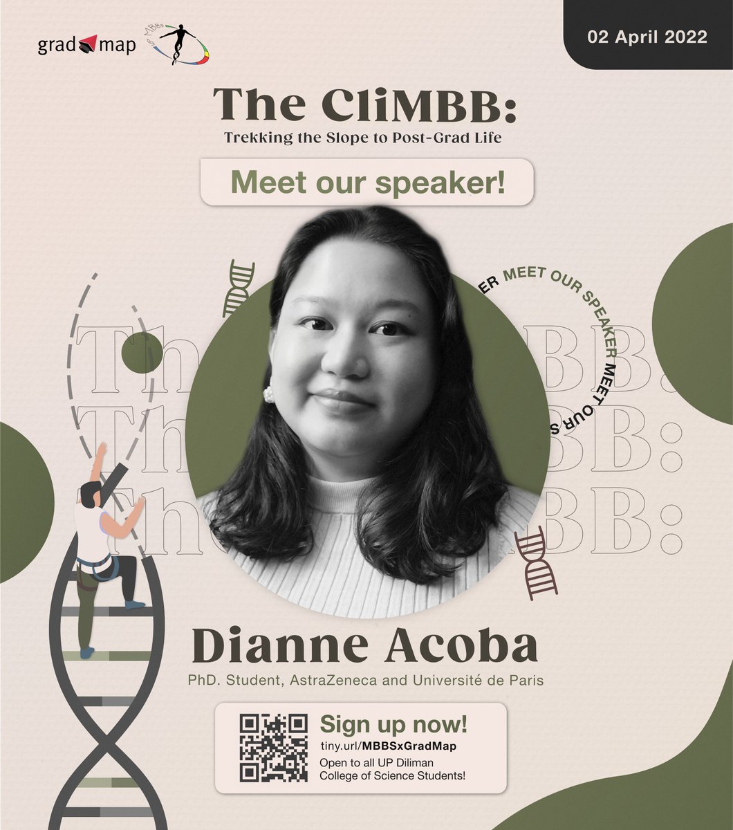 upmbbs's tweet photo. Here is the second speaker for The CliMBB: Dianne Acoba! Visit our Facebook page for more info: https://t.co/ZYvz7V1Ffm
#UPMBBS
#TheCliMBB https://t.co/sD7iwJuqFK