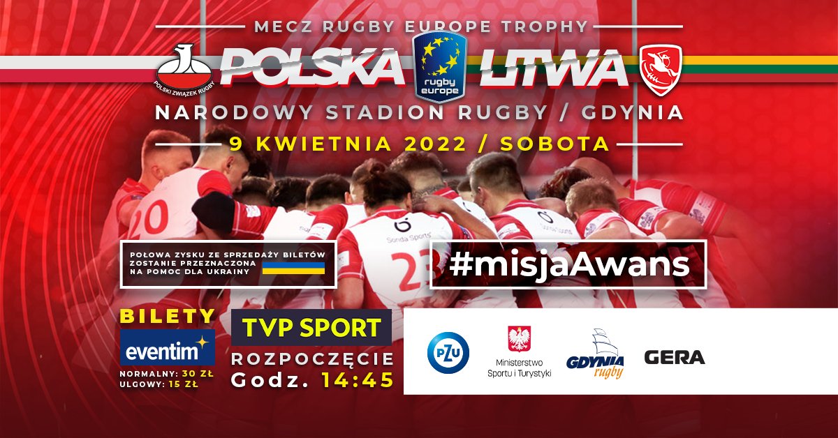 AkademiaRugby's tweet photo. Hej #RugbyFamily❤️ruszyła sprzedaż biletów na mecz Polska🆚 Litwa❗️#PolskaSzarża pod wodzą Trenera @chrishittcd wraca nad morze, aby rozegrać arcyważny mecz z reprezentacją 🇱🇹. Musisz tam być i wspierać głośnym dopingiem Biało-Czerwonych! 

🎫 https://t.co/KJF3a86nQq

#misjaAwans https://t.co/SWfclMRTGa